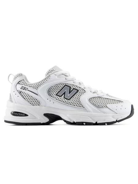 Trampki New Balance White/ Silver Metallic/ Black EUR białe