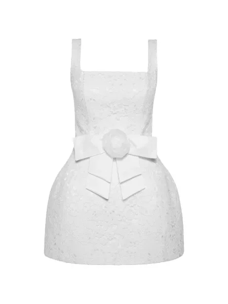 Sukienka mini Anouki z kokardką biała