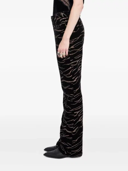 Pantaloni Zadig&voltaire cu imagine cu dungi de tigru negru