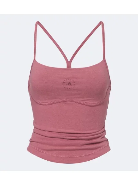 Top Adidas By Stella Mccartney din jerseu cu autograf roz