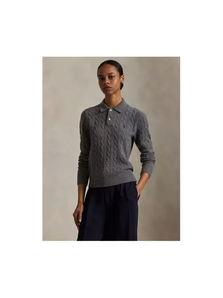 Sweter Polo Ralph Lauren z kaszmiru szary