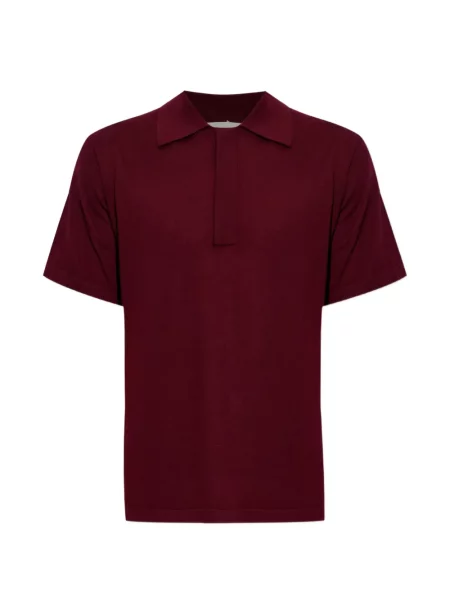 Tricou polo Lisa Yang din cașmir roșu
