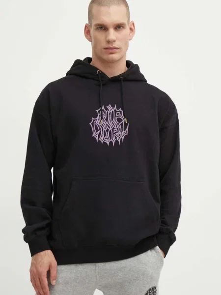 Суичър с качулка Rip Curl с качулка с принт черно