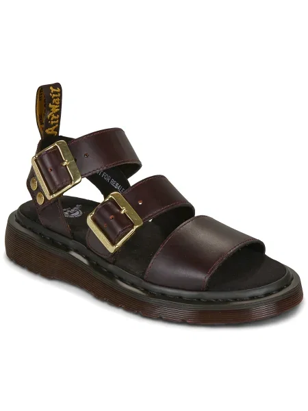 Pantofi Dr. Martens din piele cu bretele maro