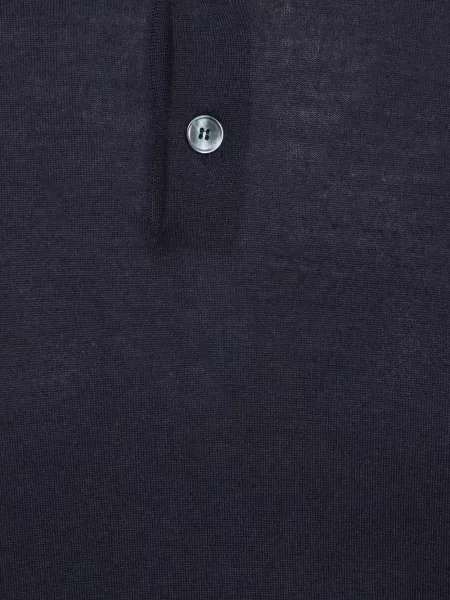 Lung tricou polo Zegna albastru
