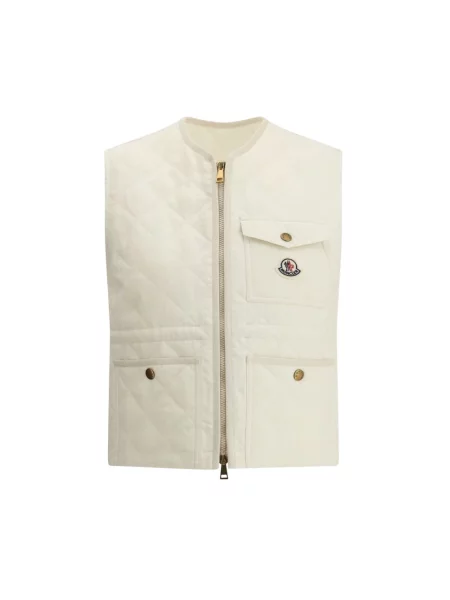 Kamizelka Moncler z naszywanymi kieszeniami beżowa