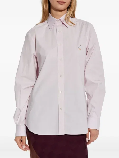 Cămașă Moschino cu broderie roz