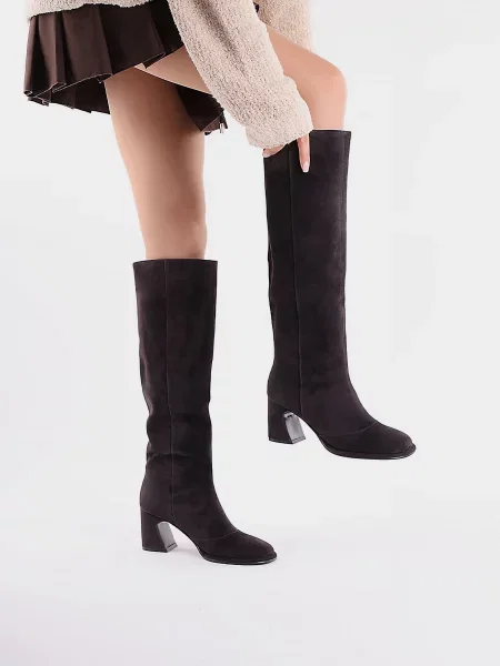 Велюровые сапоги Miraton серые