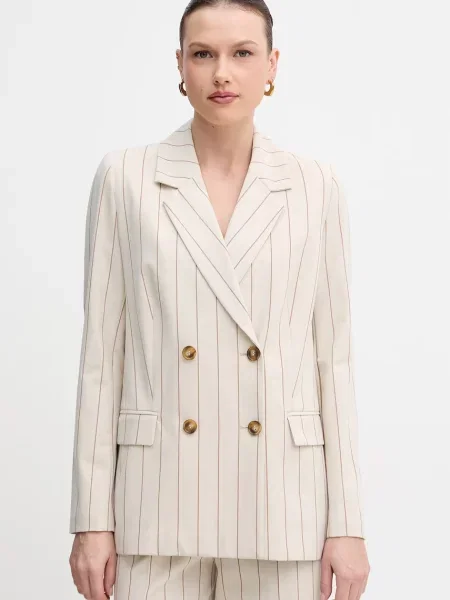 United Colors of Benetton marynarka dwurzędowa z beżowa