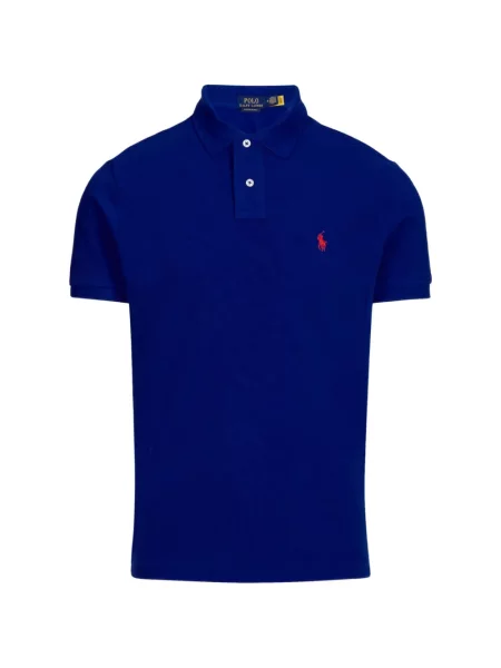 Tricou polo Polo Ralph Lauren cu autograf albastru