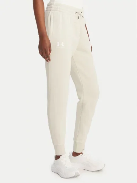 Under Armour Spodnie dresowe UA Icon Fleece beżowy