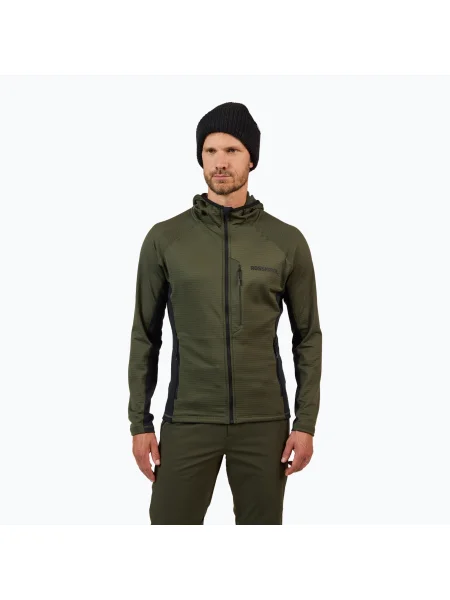 Мъжки суитшърт Rossignol Blackside Mix Full Zip Hoodie Fleece olive shadow зелено