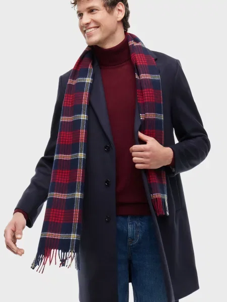 Шерстяной клетчатый шарф Tommy Hilfiger