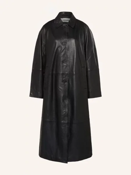 Allsaints Kožený Kabát Orville černá
