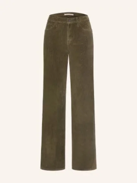 Levi's® Spodnie Z Sztruksu Shaping Wide Leg gruen oliwkowe