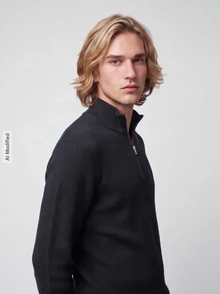 Sweter z dzianiny o kroju regular fit z mieszanki bawełny model ‘PHIL’ Only & Sons beżowy