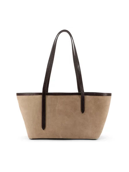 Torebka skórzana Atp Atelier skórzana beżowa