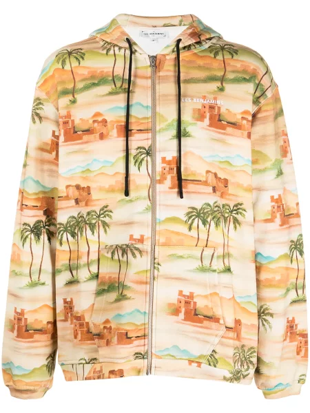 Hanorac cu glugă Les Benjamins cu imagine maro