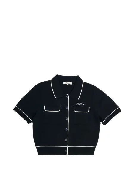 Golf scurt cardigan Malbon Golf albastru