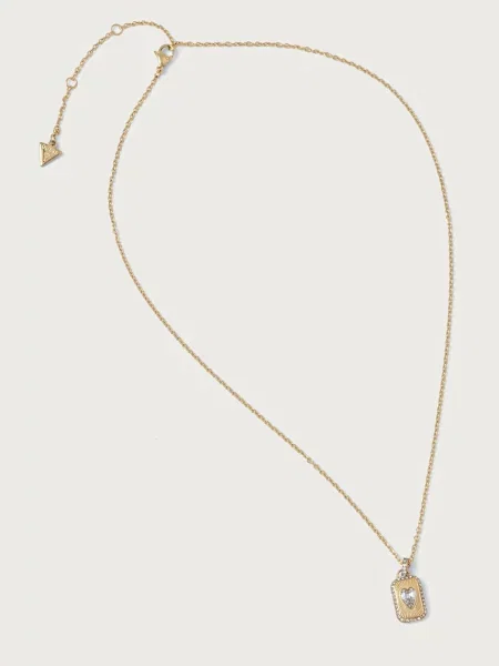 Guess lănțișor pentru femei din oțel inoxidabil CRYSTAL LOVE galben