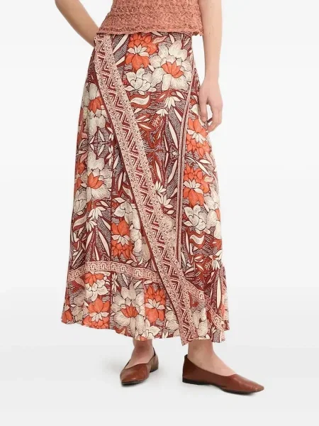 Suknja Hoss Intropia s cvjetnim printom s printom smeđa
