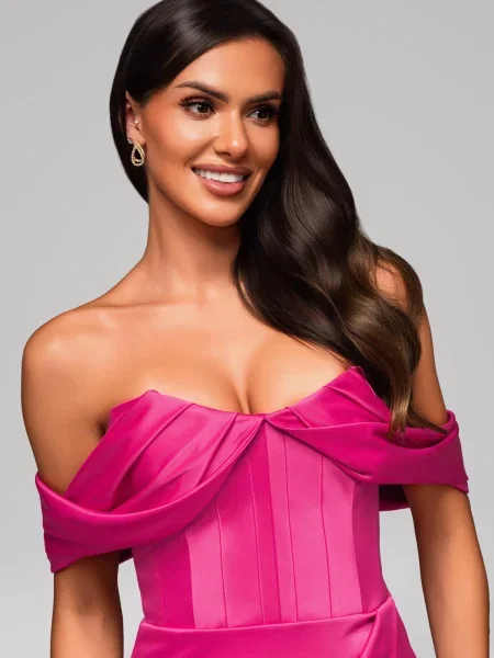 Rochie de seară Edoti de costum fucsie