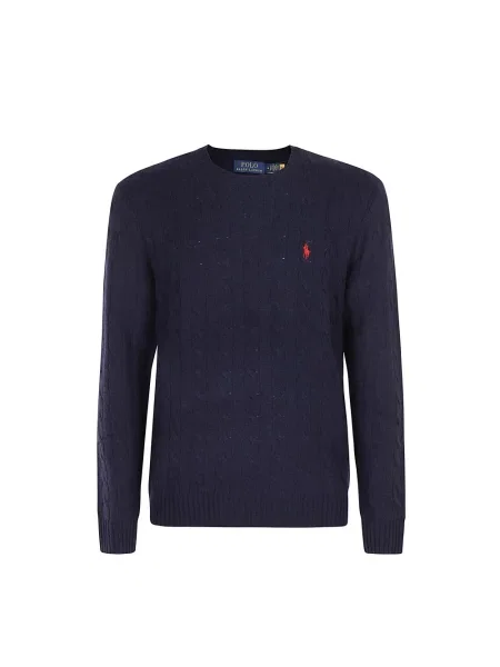 Sweter Polo Ralph Lauren z kaszmiru z kołnierzem niebieski