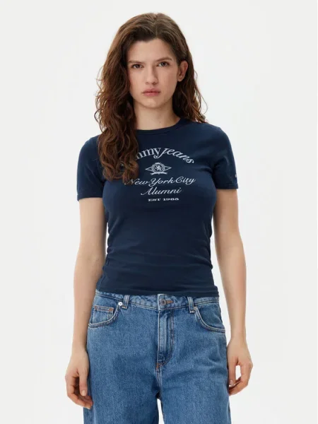 Tommy Jeans Tricou Nyc Ringer Bleumarin
