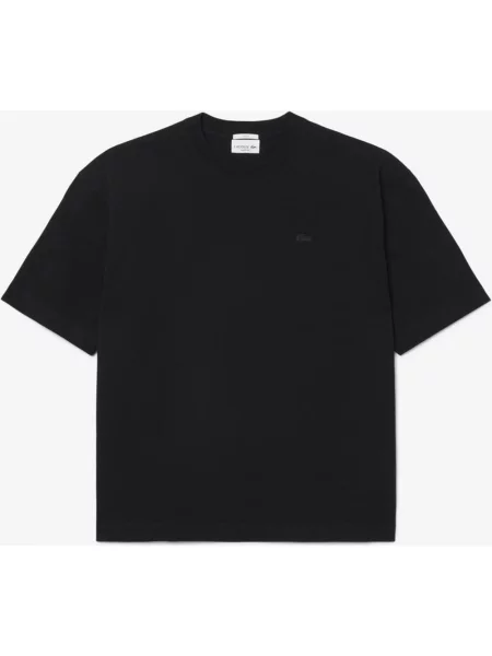 Koszulka z krótkim rękawem Lacoste Loose Fit Heavy Cotton S czarny