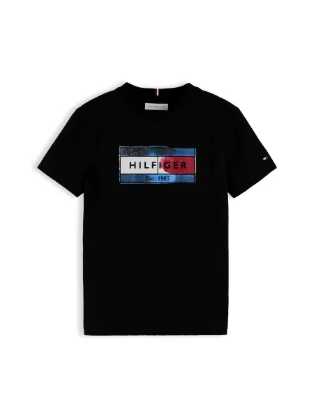 TOMMY HILFIGER Tricou albastru deschis / roșu / negru alb