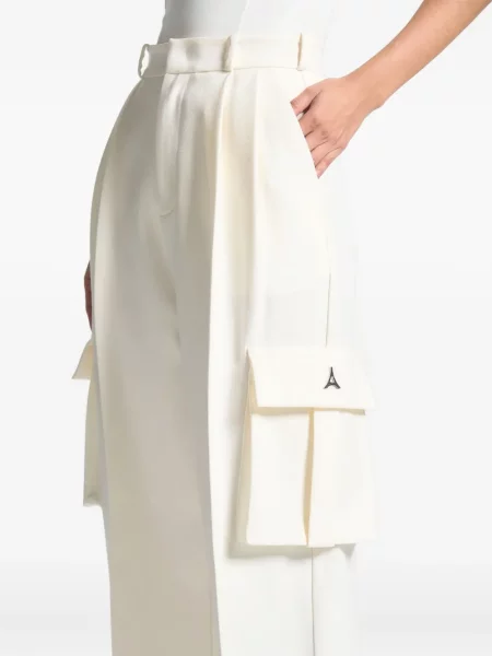 Pantaloni cargo Manière De Voir plisate alb