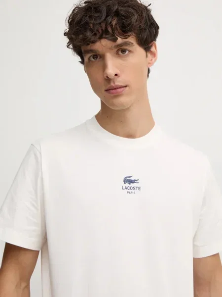 Lacoste tricou din barbati albastru marin cu imprimeu bej