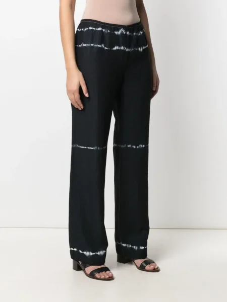 Široké kalhoty Giorgio Armani Pre-owned s potiskem s vázáním modré