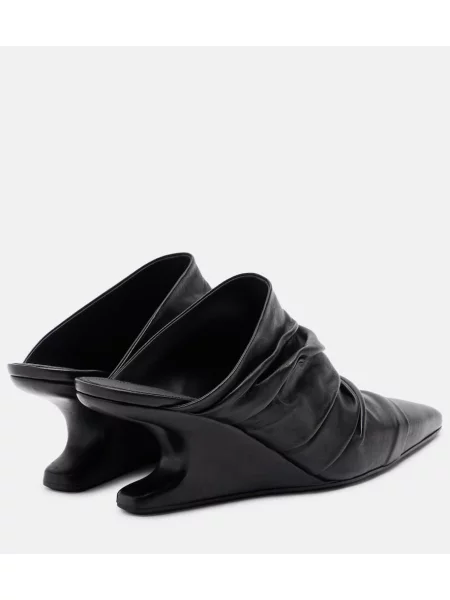 Papuci tip mules Rick Owens din piele negru