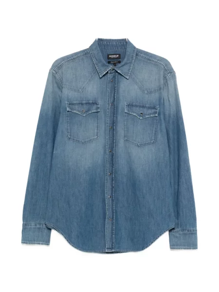 Košile Dondup s kapsami na rukávech modrá