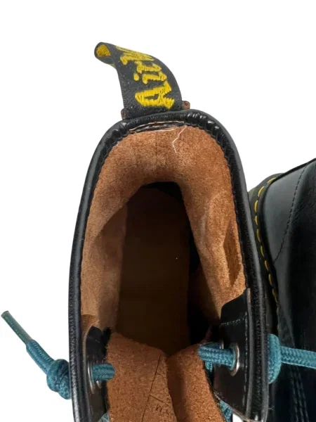 Кожени моторист боти Dr. Martens с връзки синьо