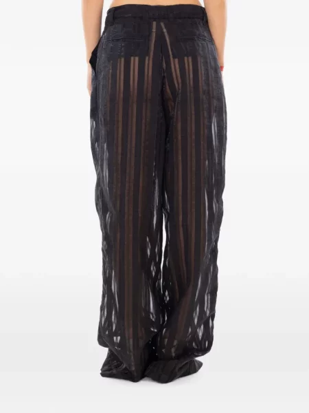 Pantaloni White Sand cu dungi alb