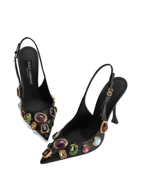 Pantofi cu toc Dolce & Gabbana slingback negru