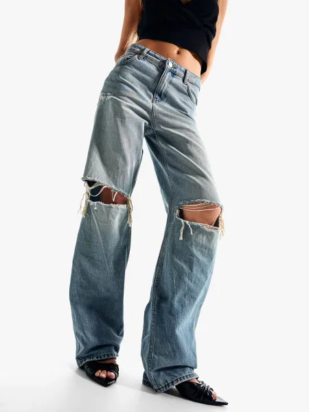 Bershka Jeans denim albastru