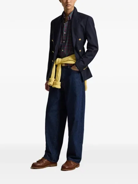 Καρό πουκάμισο Polo Ralph Lauren υφαίνω διαγωνίως με αυτόγραφο καφέ