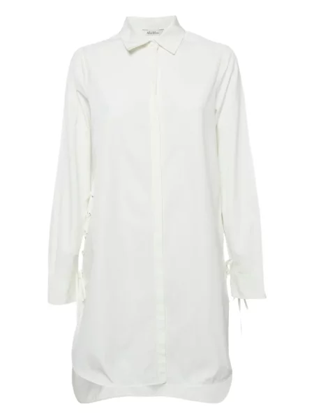 Rochie tip cămașă Max Mara din dantelă alb
