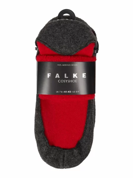 Kapcie z elastycznym prążkowanym ściągaczem model „COSYSHOES” Falke czerwone