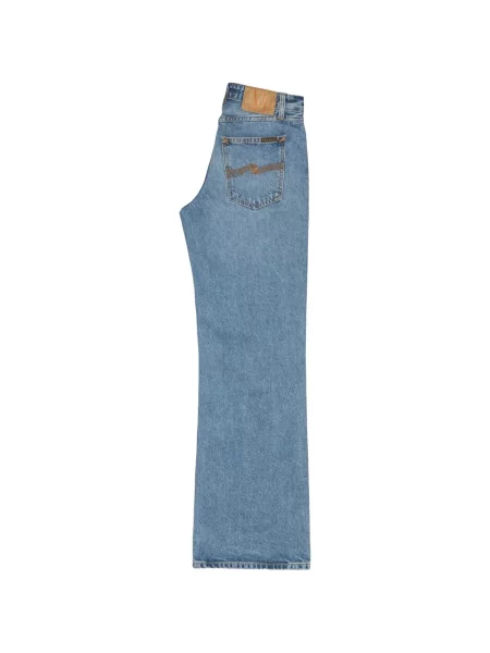 Široke traperice Nudie Jeans s autogramom plava