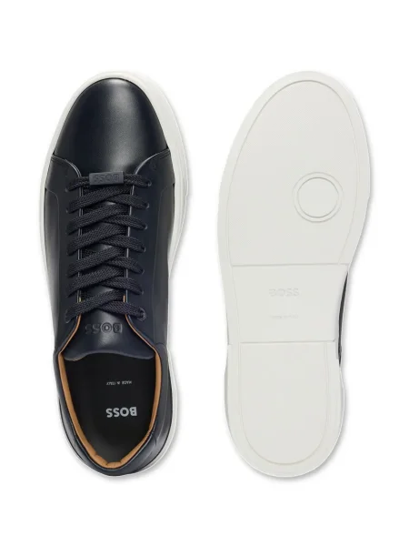 Sneakerși Boss din piele albastru