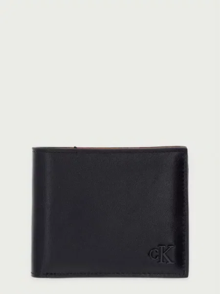 Calvin Klein Portofel Bold Ck Suede Billfold W/ Coin negru