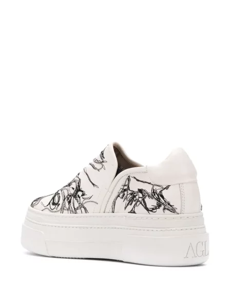 Slip on tenisky Agl na platformě bílé