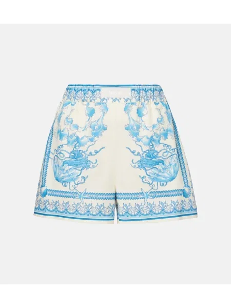 Pantaloni scurți Versace din poplin alb