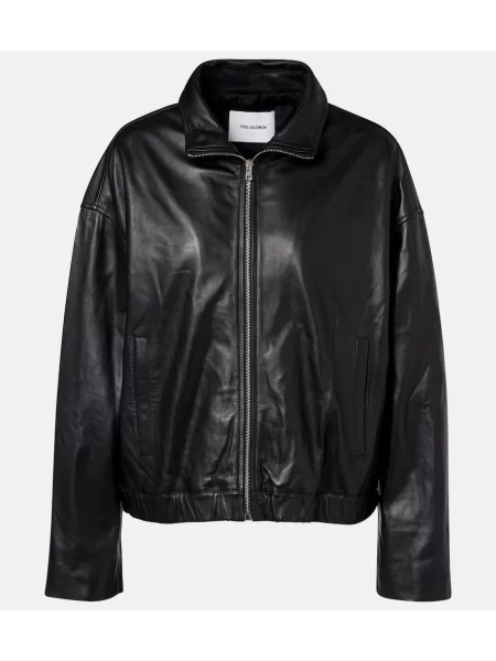 Kurtka skórzana Yves Salomon czarna