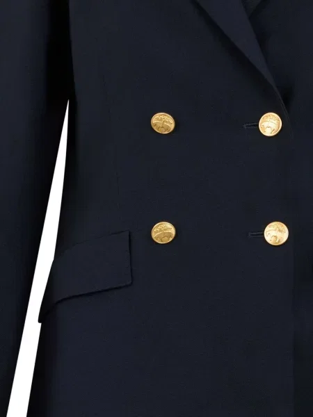 Vlněné dvouřadé sako Brooks Brothers modré