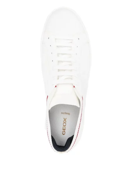 Sneakerși Geox cu șireturi tricotate alb